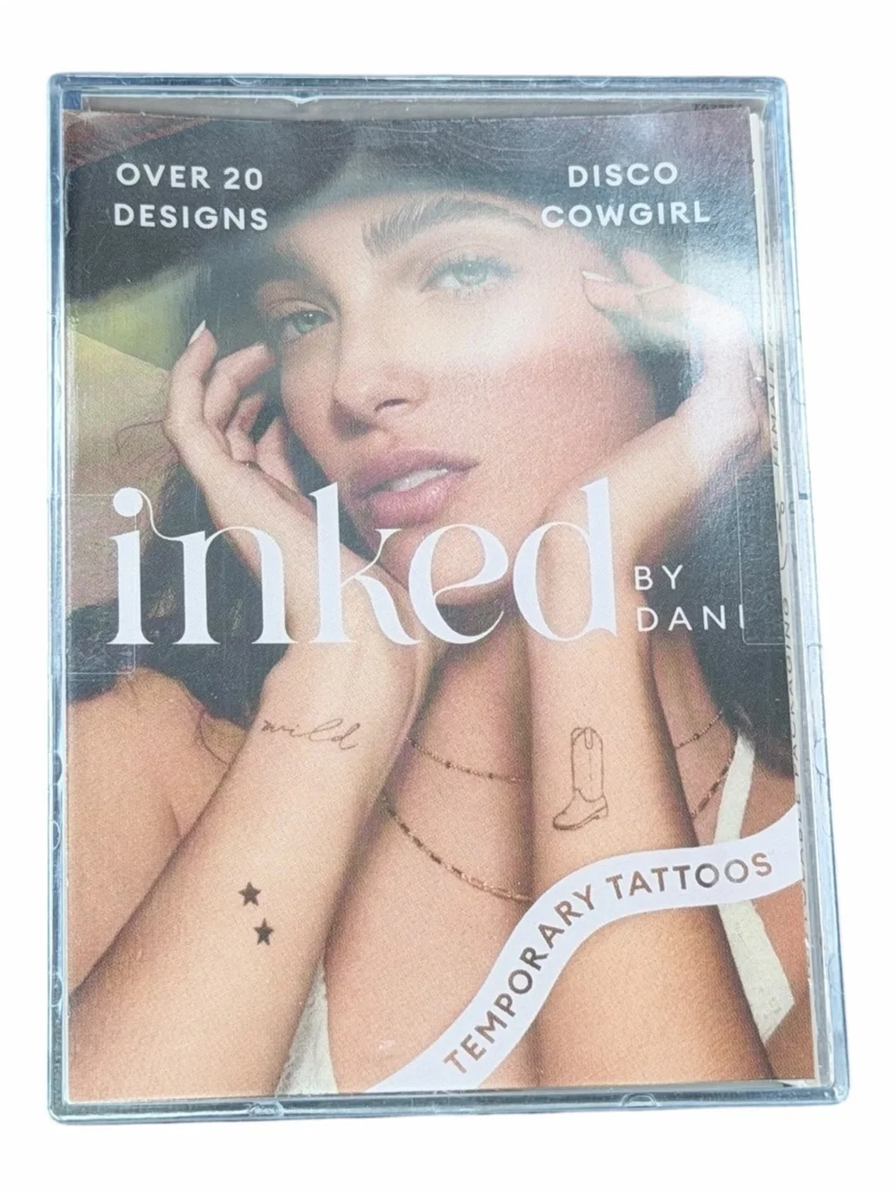 NEW Inked by Dani Disco Cowgirl Temporary Tattoo Set Fine Line Minimalist